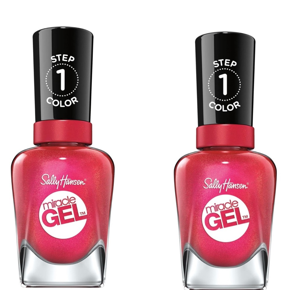 2 Pack Sally Hansen Miracle Gel Nail Polish Shade Red-y, Set, Run! #446